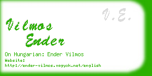 vilmos ender business card